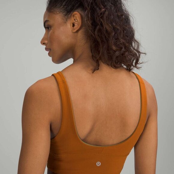 Lululemon Align Bra Reversible Bronze Green / Butternut Brown Sz 6 W2CYOS - Picture 2 of 8